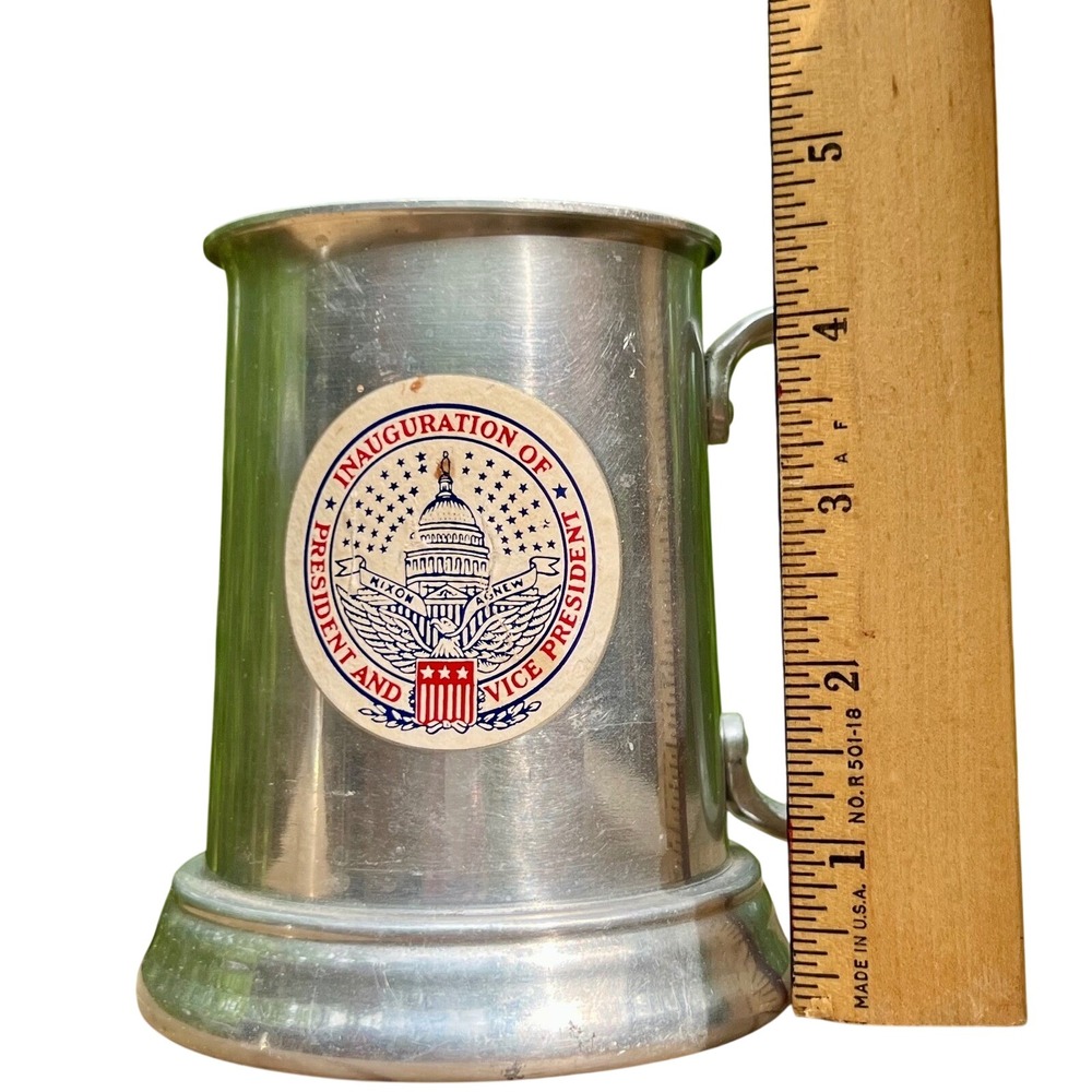 Tankard Nixon Agnew 1969 Presidential Inaugural Pewter Glass Bottom Stein Mug - Picture 15 of 16